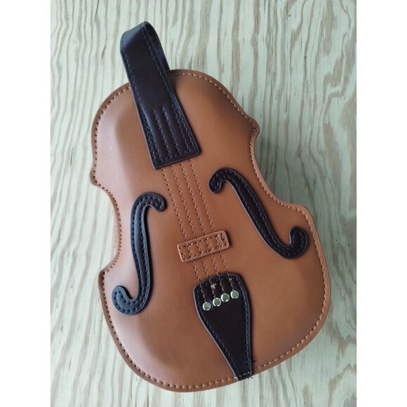 Violin Purse Backpack Satchel Crossbody Shoulder Brown Hand Bag - Picture 1 of 13